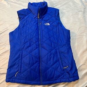 THE NORTH FACE POLYESTER FULL ZIP BLUE ONE CHEST POCKET VEST SIZE LARGE